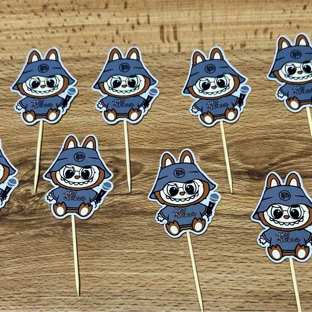Tito double p labubu themed Cupcake Toppers